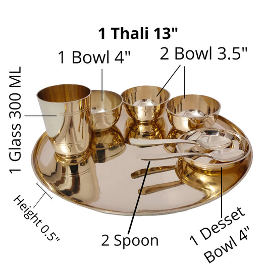 Kansa Thali Dinner Set 13" inches